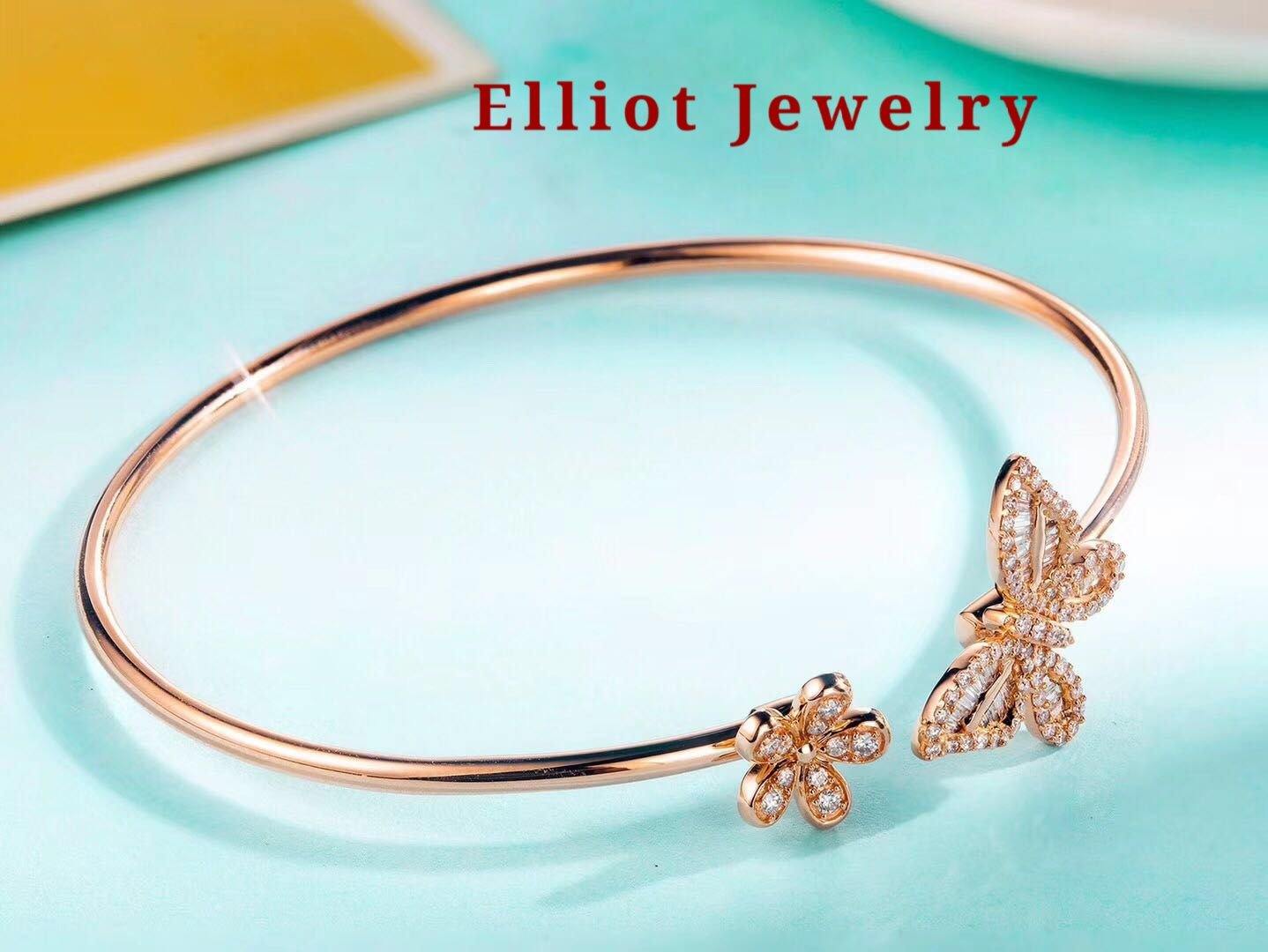 Diamond Butterfly Bangle | Elliot Jewelry