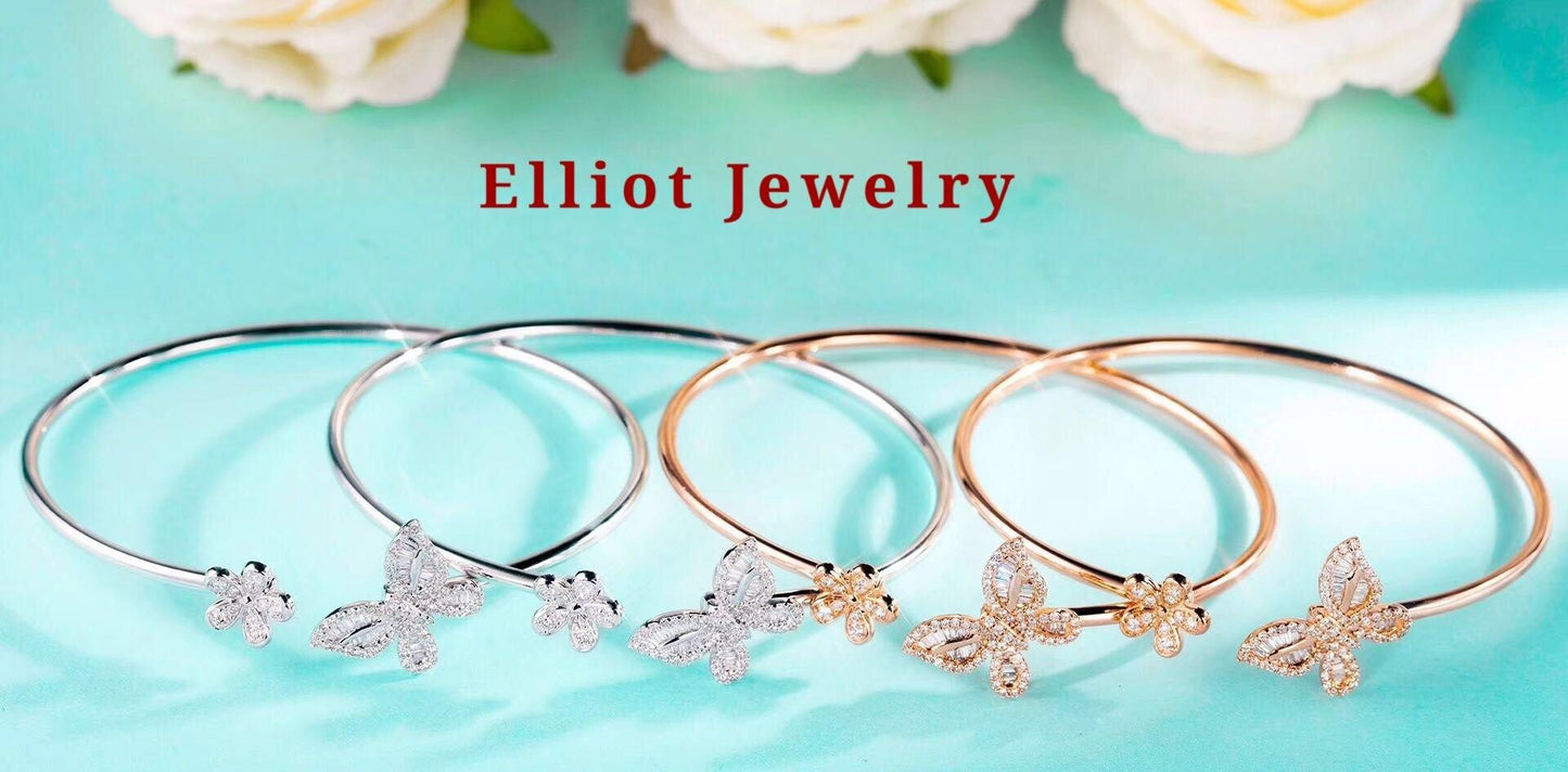 Diamond Butterfly Bangle | Elliot Jewelry