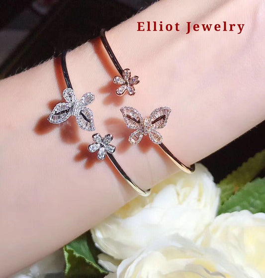 Diamond Butterfly Bangle | Elliot Jewelry