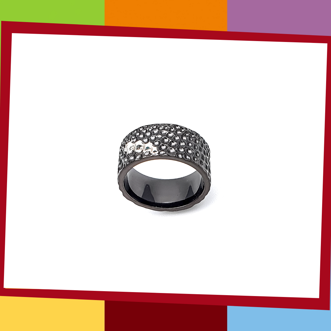 Manta Bold Ring | Elliot Jewelry  925 Silver coated with Black and White Gold