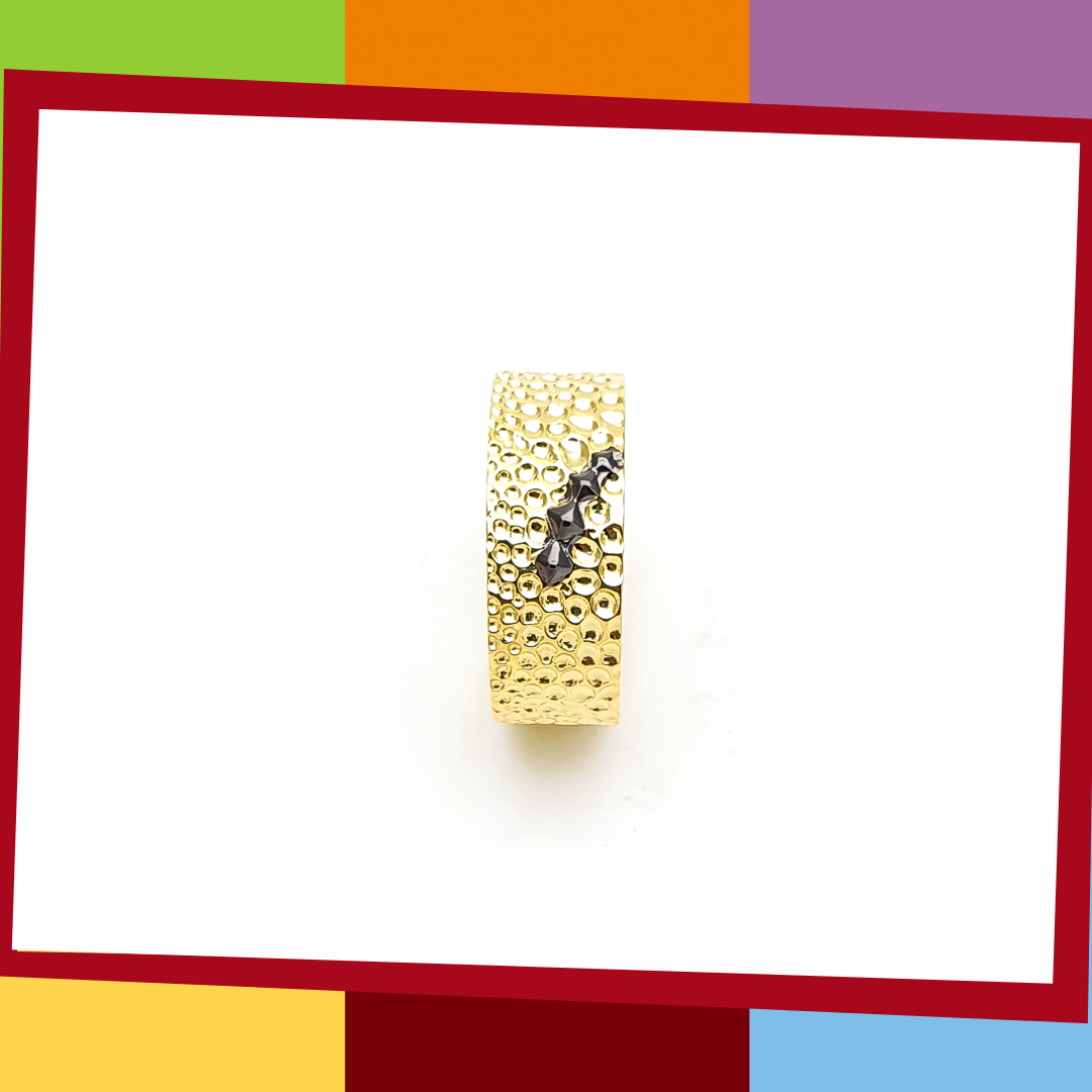 The Manta Silver Collection, BOLD Ring.   Manta Bold Ring | Elliot Jewelry  925 Silver coated with Yellow and Black Gold