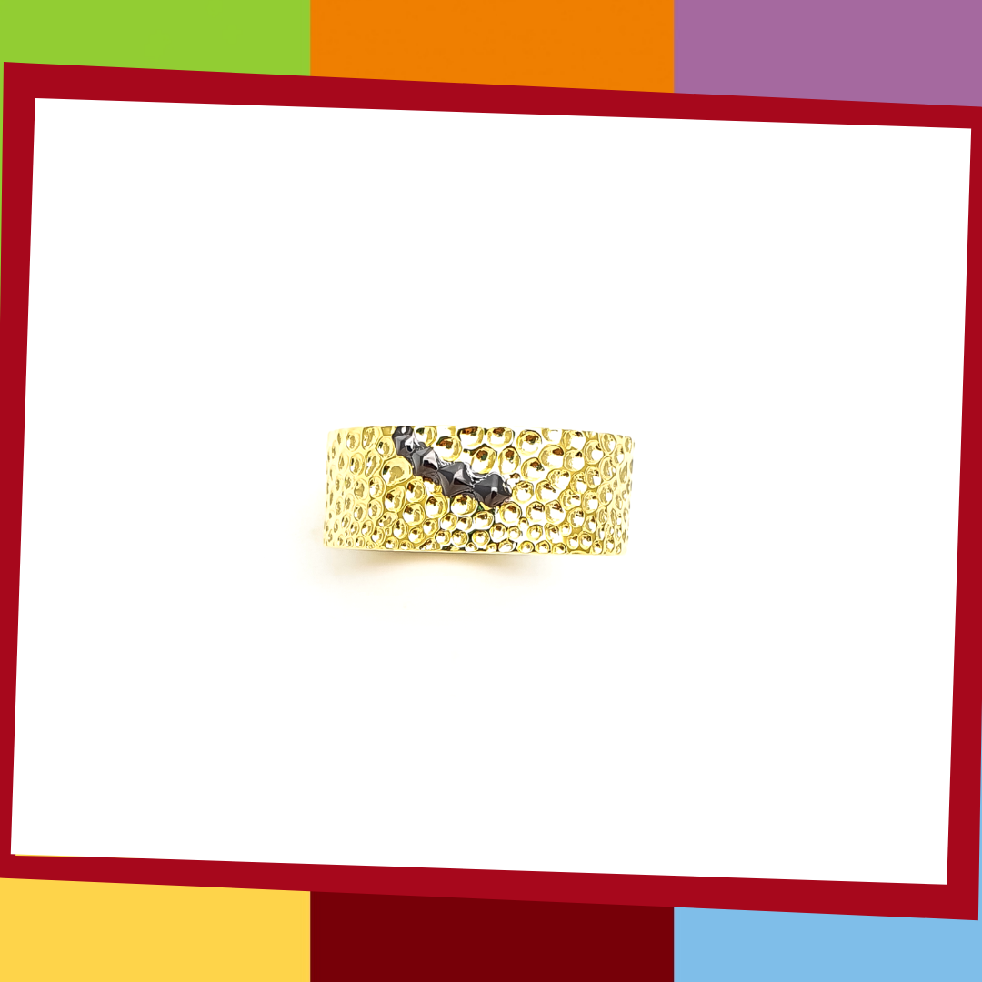 The Manta Silver Collection, BOLD Ring.   Manta Bold Ring | Elliot Jewelry  925 Silver coated with Yellow and Black Gold