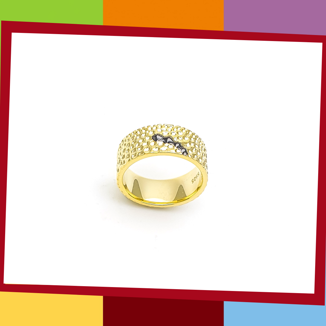 The Manta Silver Collection, BOLD Ring.   Manta Bold Ring | Elliot Jewelry  925 Silver coated with Yellow and Black Gold