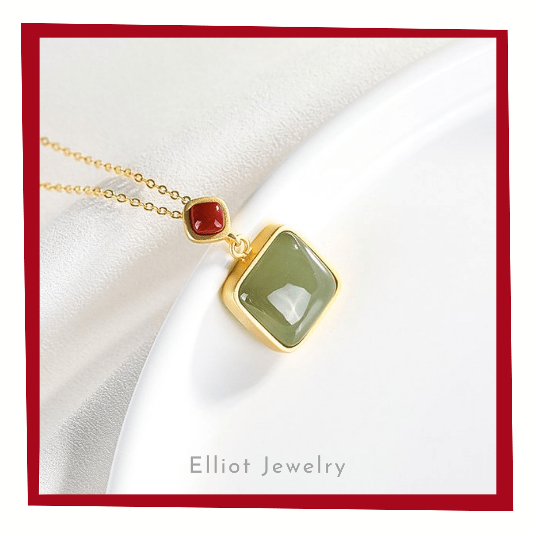 Jade Silver Pendant | No.9201 | Elliot Jewelry