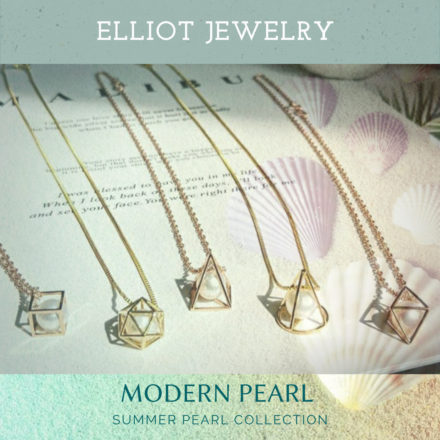 Hexagon Pearl Pendent | Elliot Jewelry
