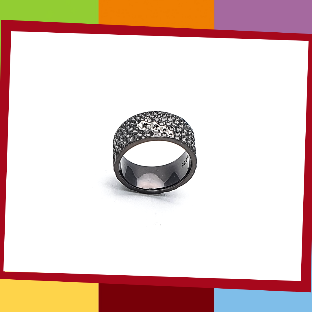 Manta Bold Ring | Elliot Jewelry  925 Silver coated with Black and White Gold