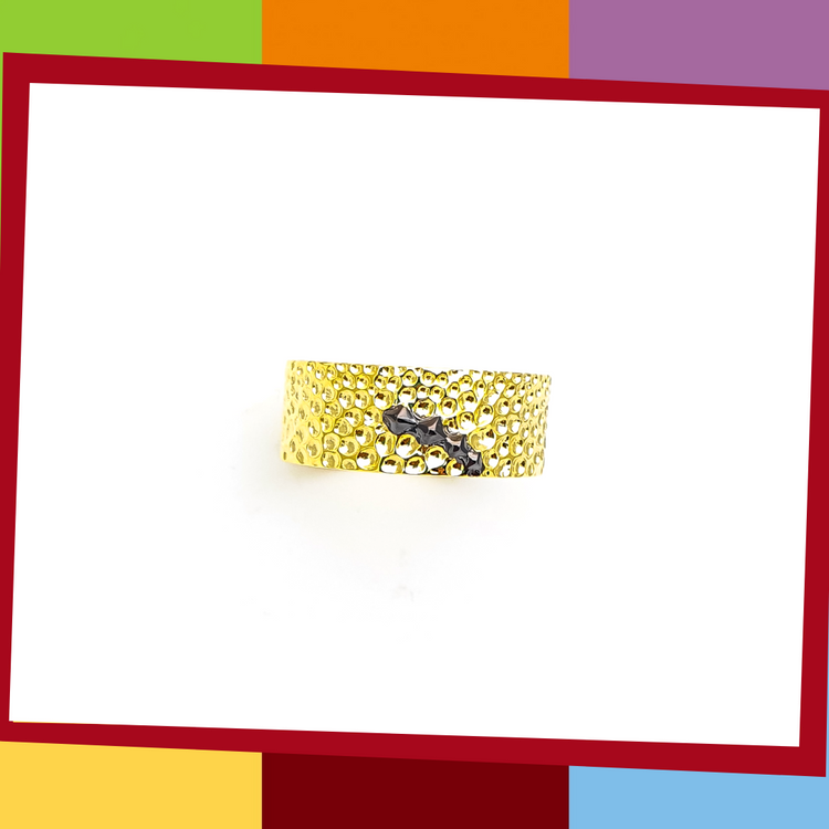 The Manta Silver Collection, BOLD Ring.   Manta Bold Ring | Elliot Jewelry  925 Silver coated with Yellow and Black Gold