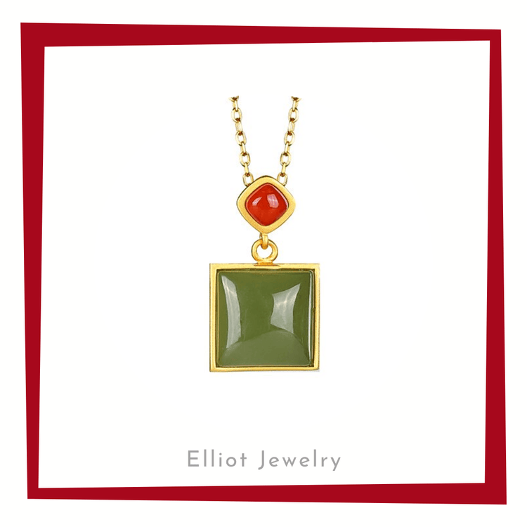 Jade Silver Pendant | No.9201 | Elliot Jewelry