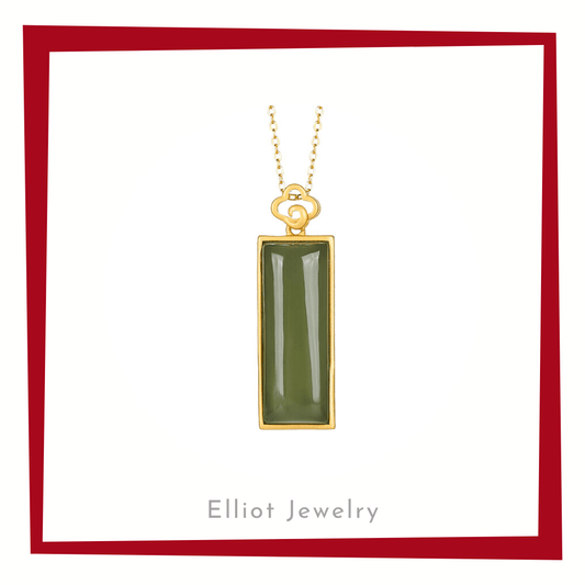 Jade Silver Pendant | No.9202 | Elliot Jewelry